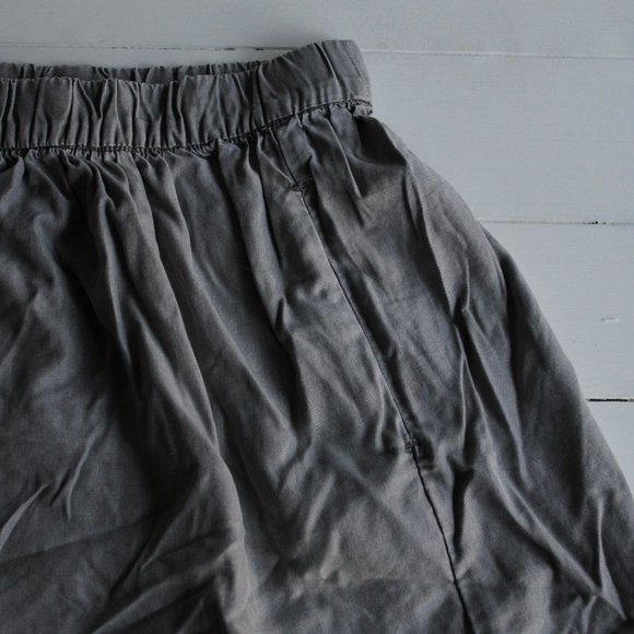 Grey Flowy A-Line Mini Skirt - Picture 2 of 4